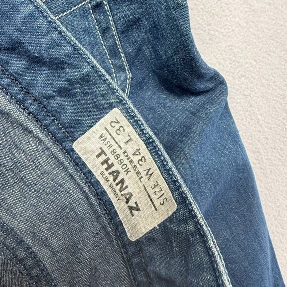 Diesel jeans men's 34 Fits 36x31 Thanaz Slim Skinny Vintage Distressed y2k 2000s - Picture 12 of 16